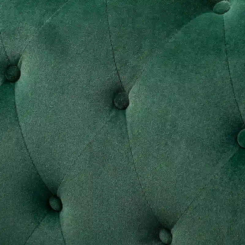 Geltrude Transitional Upholstered Button Tufted Club Chair with turned wooden Legs by HULALA HOME