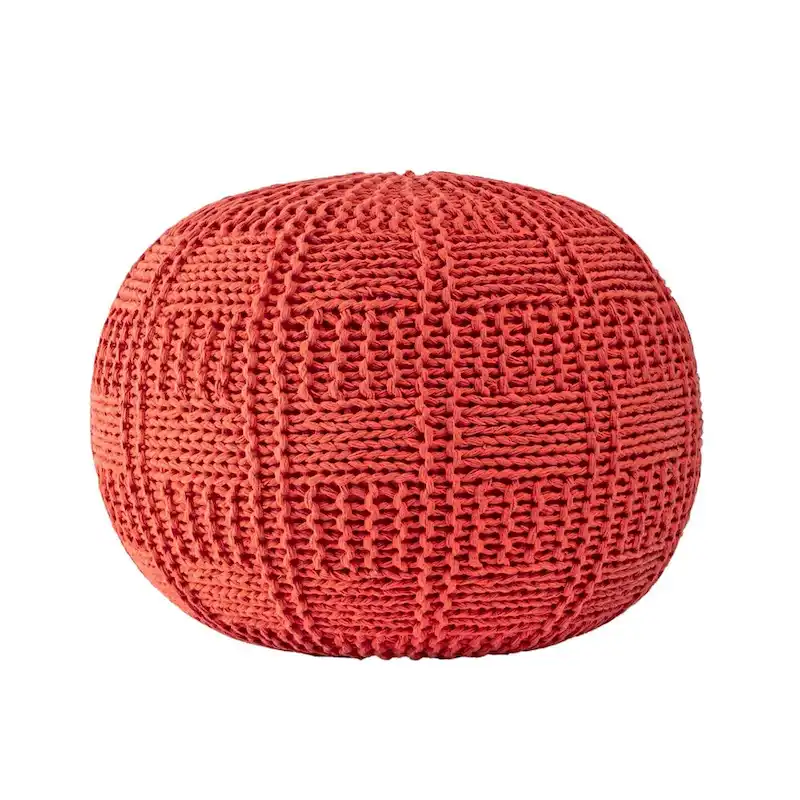 Nuloom Casual Knitted Cotton Basketweave Pouf