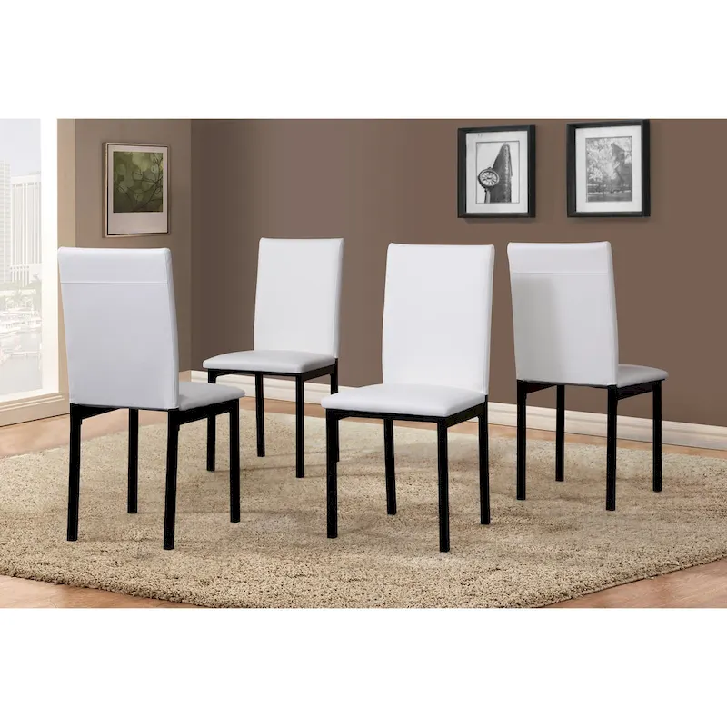 5-Piece Dining Table and Chair Set, Kitchen Dining Furniture Set with Faux Marble Rectangular Table and 4 Chairs