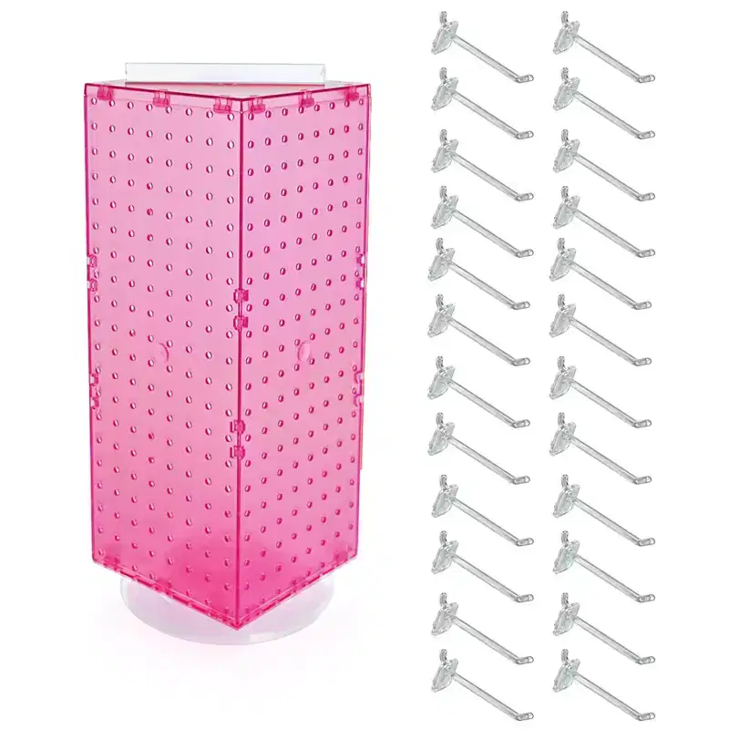 Azar Displays Four-Sided Revolving Pegboard Counter Display with Hooks