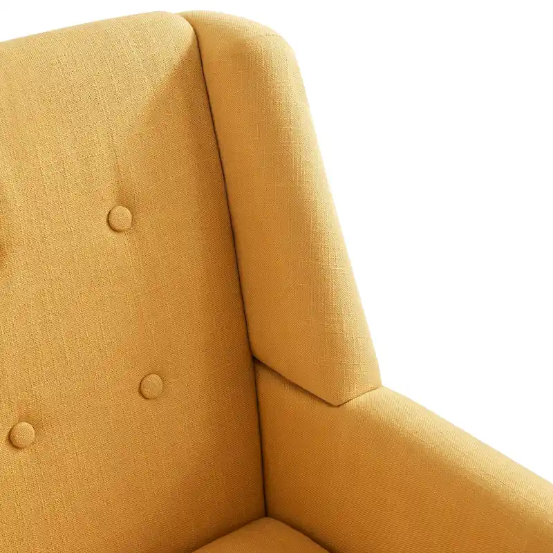 Linen Accent Chair with Tufted Back