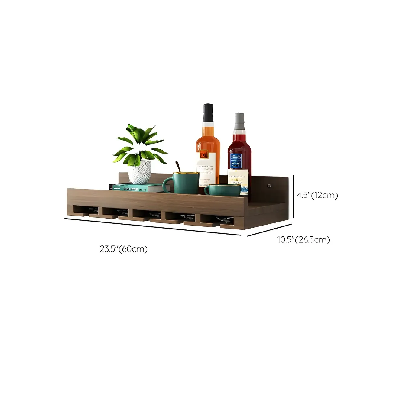 Industrial Wooden Wall Mounted Wine Rack