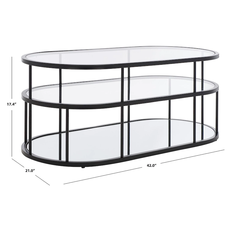 SAFAVIEH Frederica 3 Shelf Coffee Table - 42 L x 21 D x 17 H - 42Wx21Dx17H