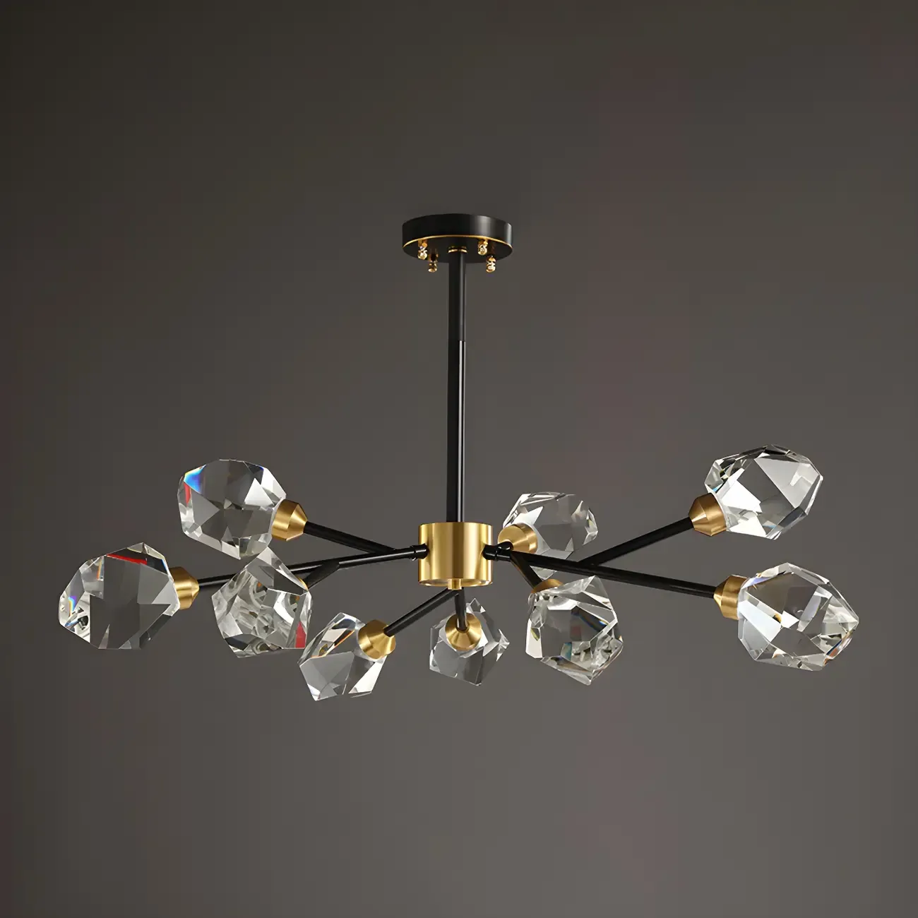 Modern Gold Sputnik Chandelier Crystal Shade