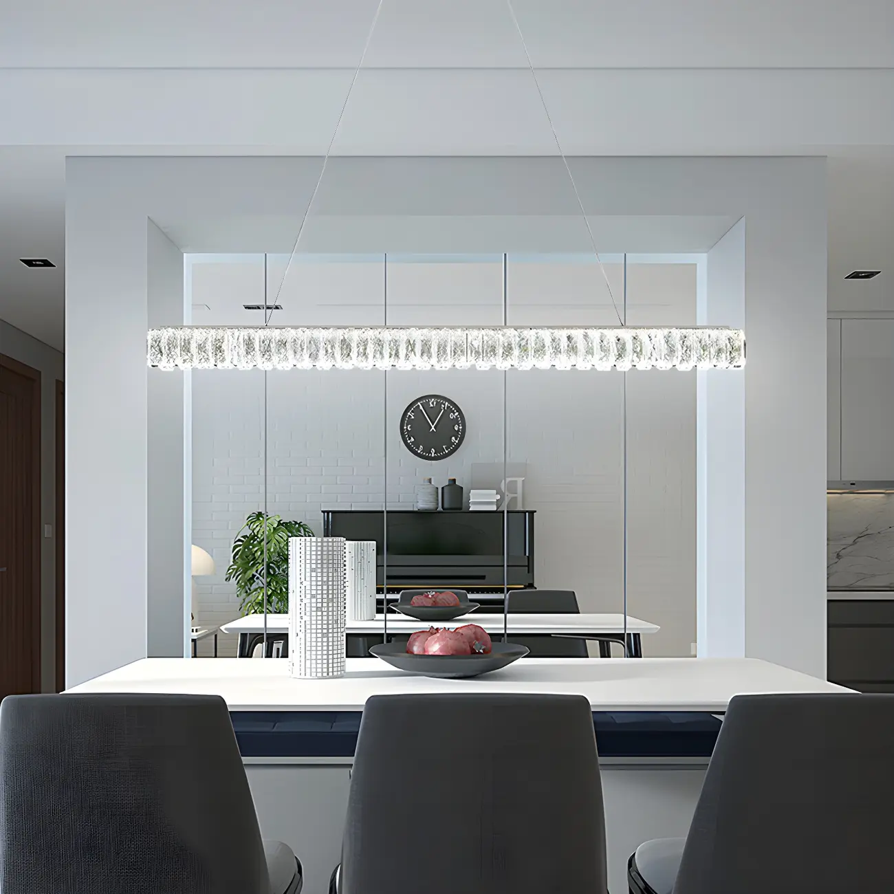 Trendy Modern Crystal Linear Pendant Light
