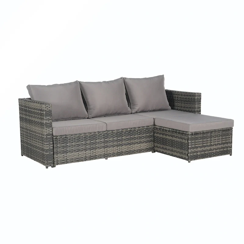 6PCS Rattan Convrtsation Set With Glass Table