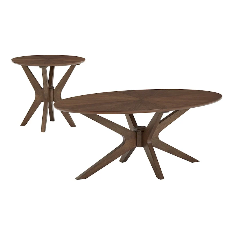 Rondo Mid-Century Walnut Finish Tables by iNSPIRE Q Modern