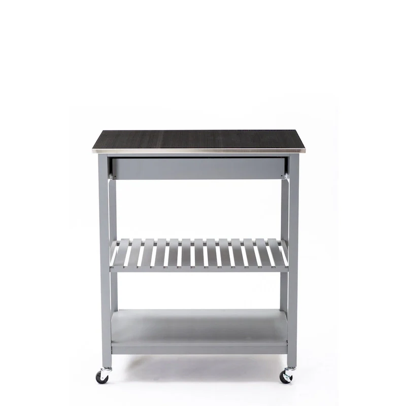 Holland Kitchen Cart With Stainless Steel Top
