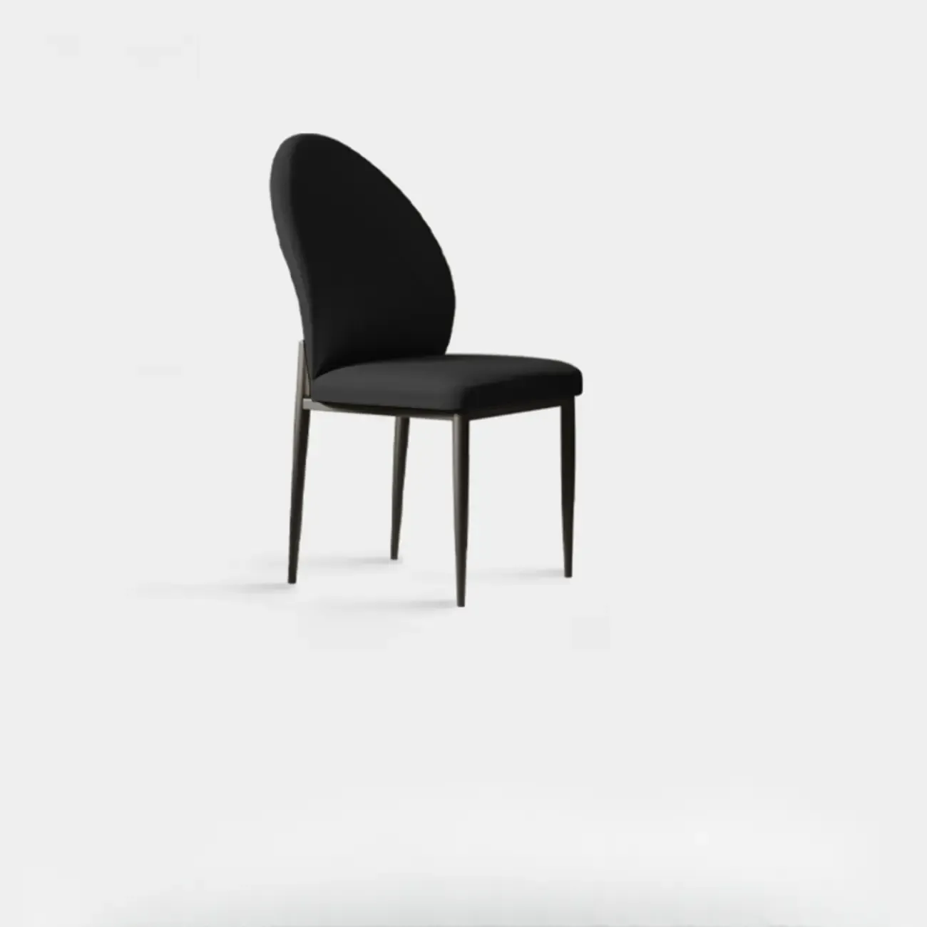 Modern Oval Back Faux Leather Armless Dining Chair