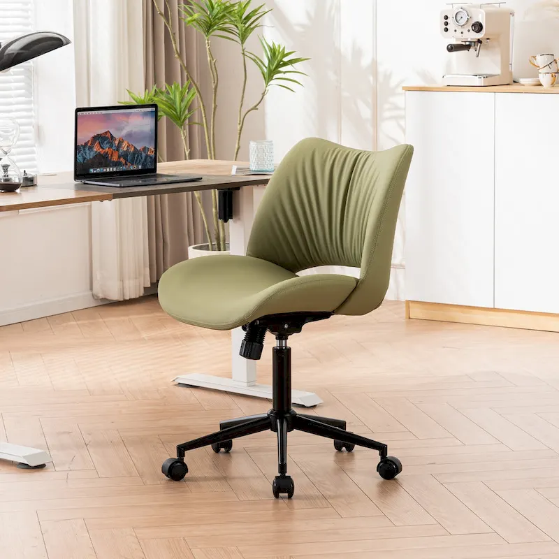 Swivel Armless Ergonomic Office Chair with Wheels