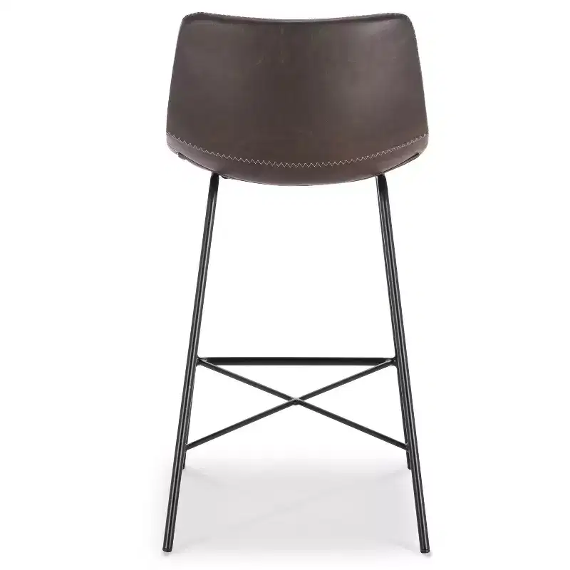 Poly & Bark Set of 3 24" High Paxton Counter Height Barstools Brown: Upholstered, Steel Frame, Modern Design