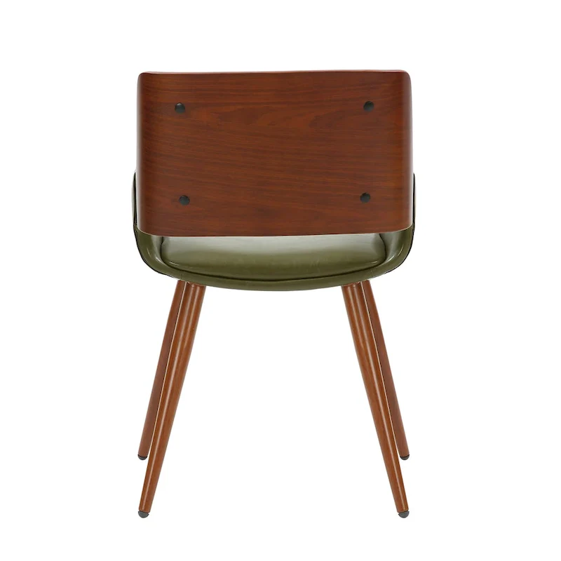 Faux Leather Mid-Century Dining Chair with Metal Legs