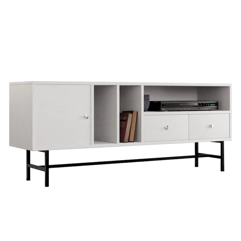 Rochester 2-Drawer 4-Shelf TV Stand Credenza with Iron Legs
