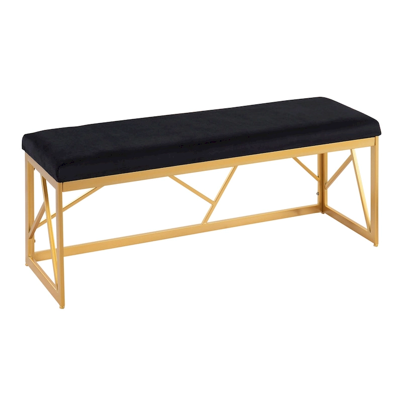 Silver Orchid Sala Glam Metal Upholstered Bench
