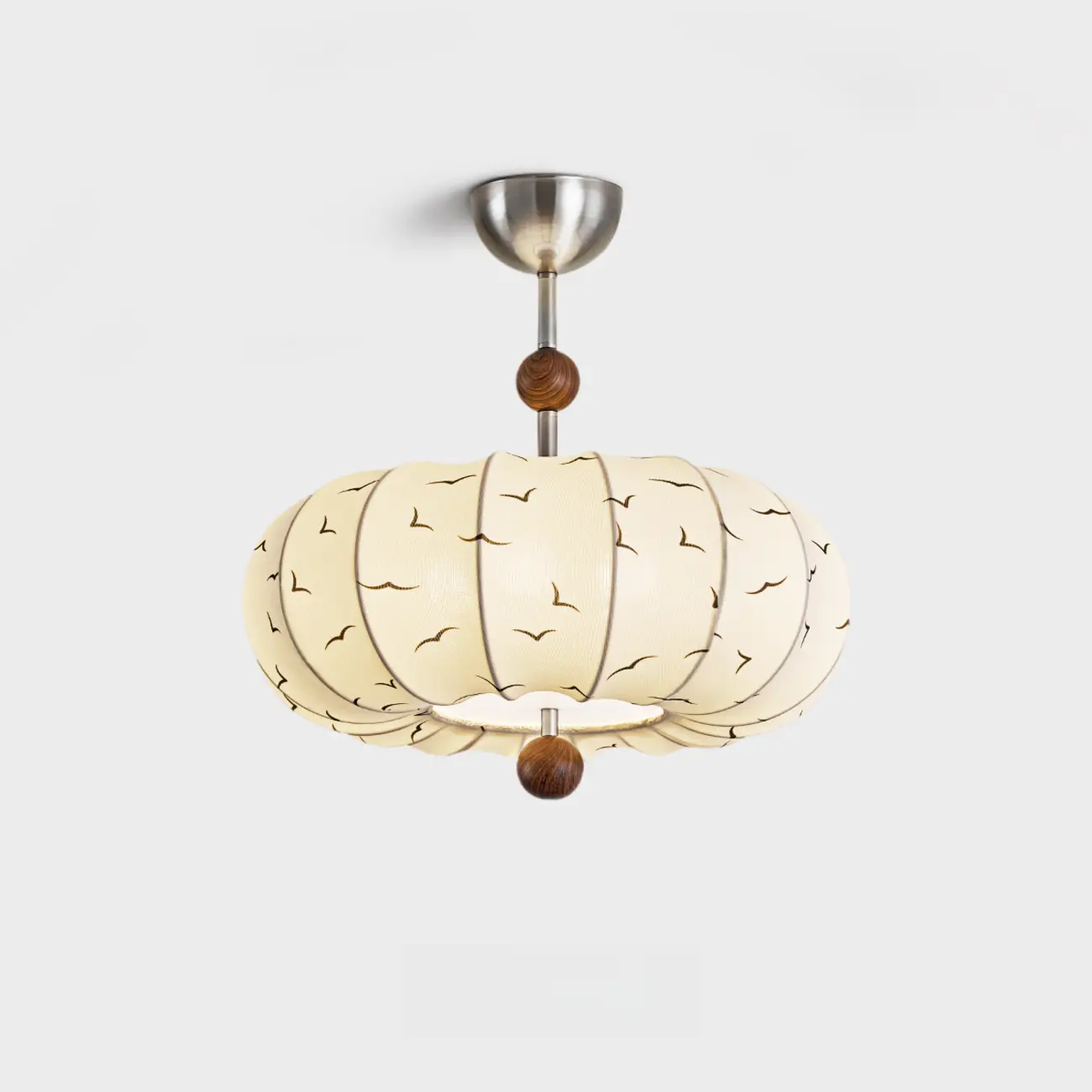 Modern Off-white Fabric Pendant Light with 5-Light & LED