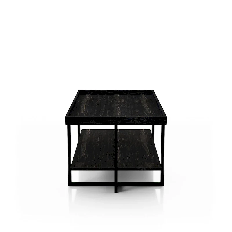 Alivia Rustic Black 47-inch Steel 1-Shelf Coffee Table by