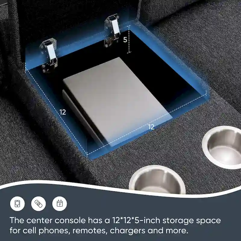 109 Chenille Modular Sectional Sofa with USB Console