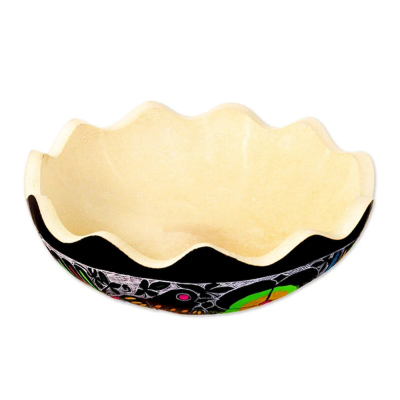 Novica Handmade Sweet Spring Scent Dried Gourd Catchall