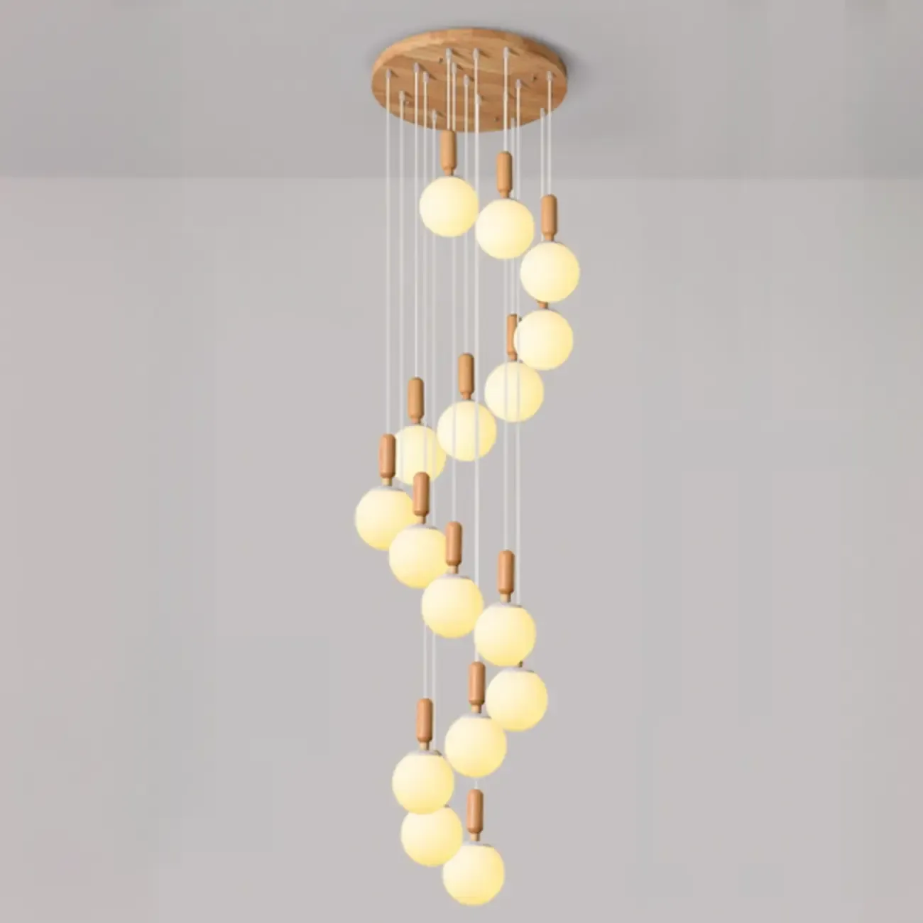 Milk Glass Cluster Pendant Light With Adjustable Length