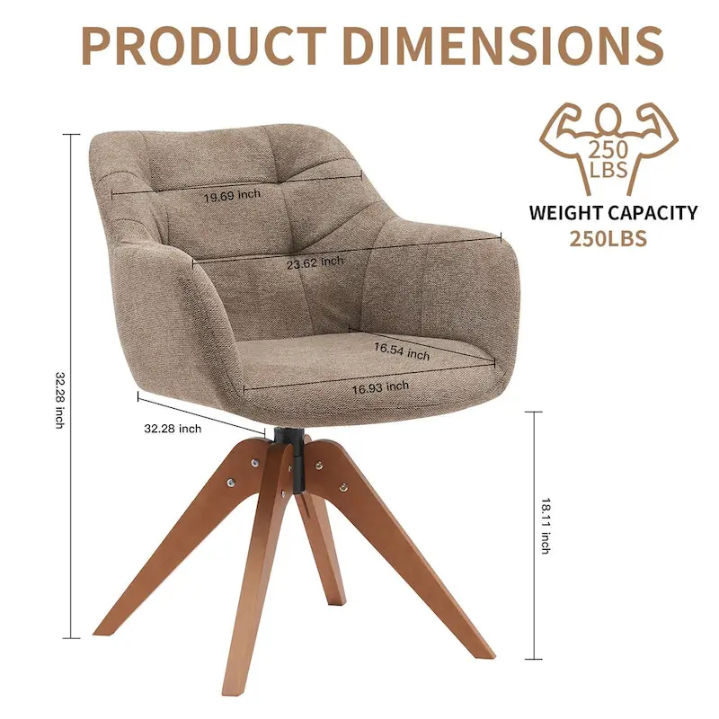 Suede Swivel Armchair Office Accent Arm Chair