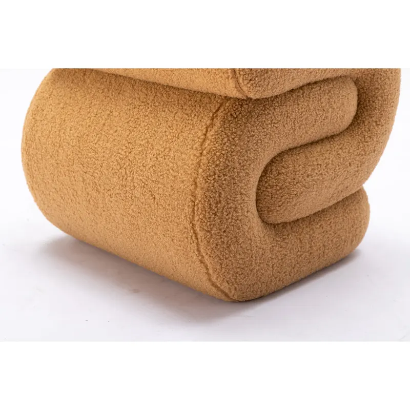 Modern S-shape Fabric Ottoman Makeup Stool Footstool