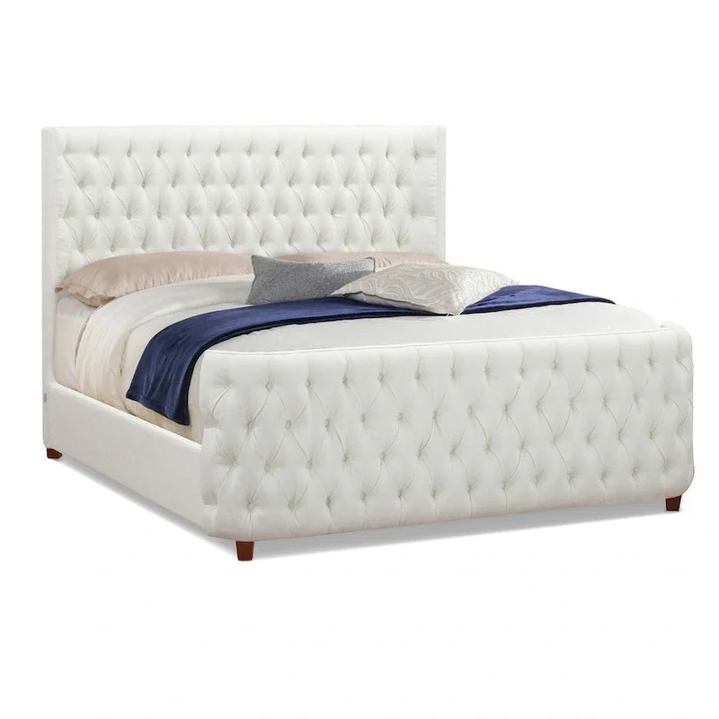 Chateau Fabric Upholstered Shelter Panel Bed Frame