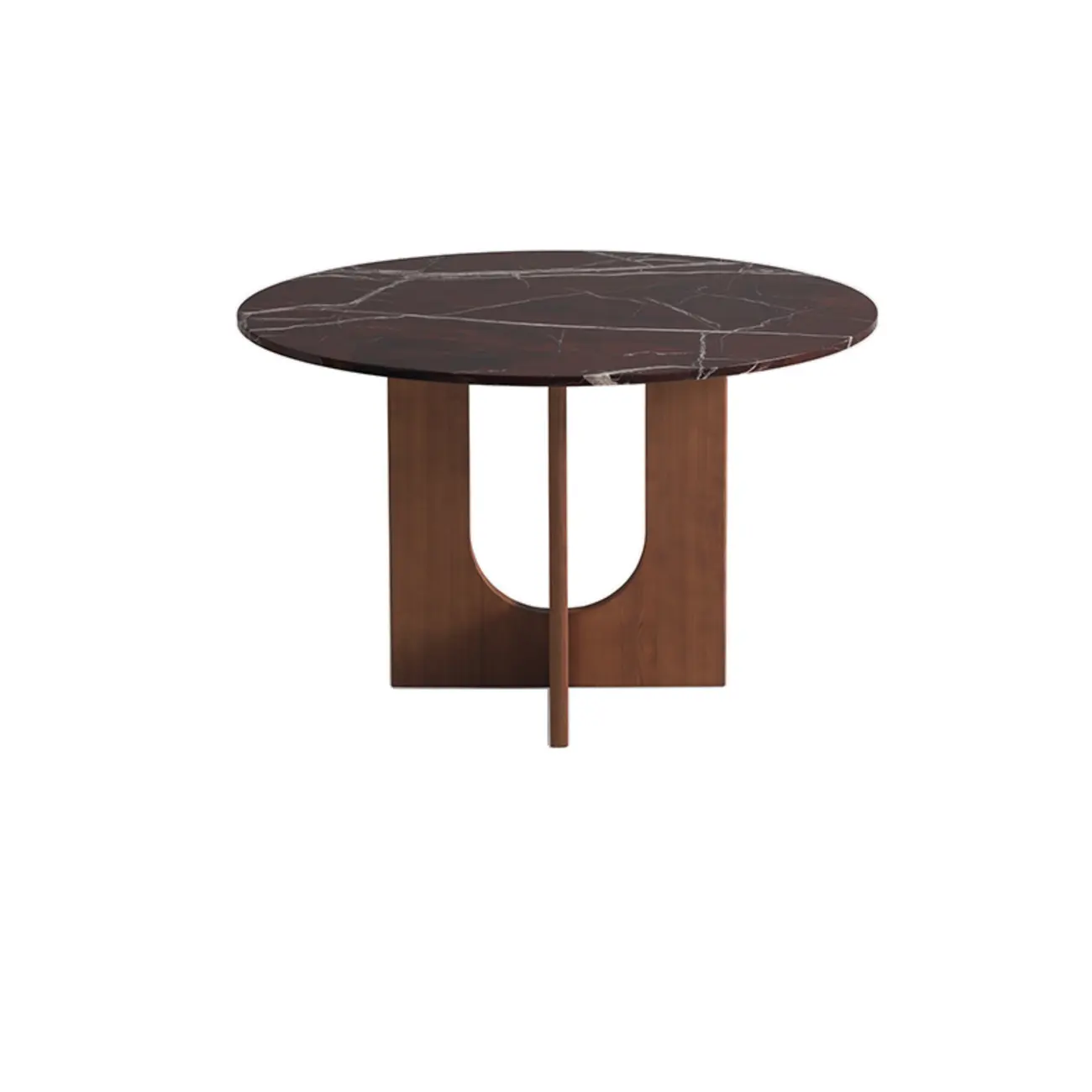 Modern Round Marble Top Pedestal Dining Table