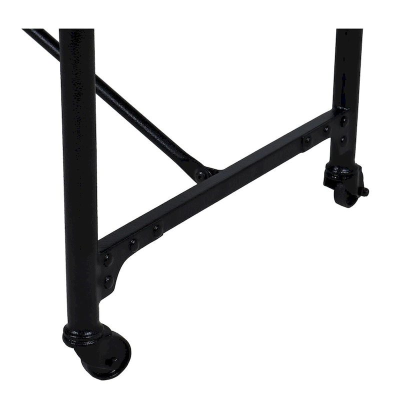 Conway 66-inch Industrial Wheeled Trestle Table - Mango Wood & Metal