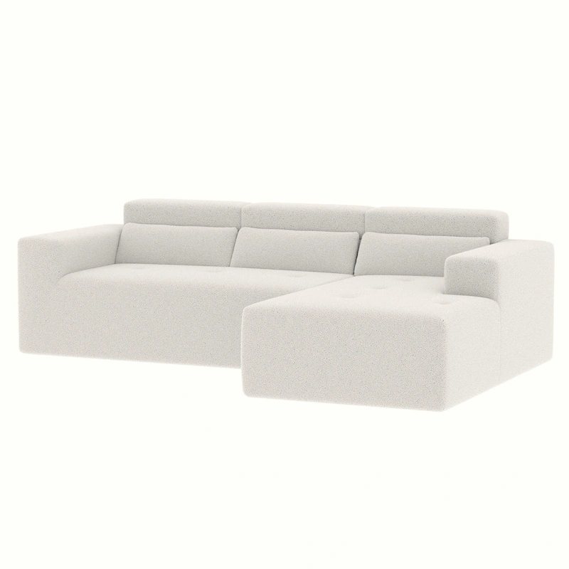 Christopher Knight Home - 109 Modern Modular Sectional Sofa, Teddy Fabric L-Shaped Couch with Chaise & Pillows