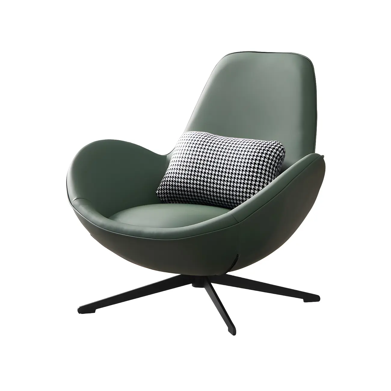 Modern Leather Accent Lounge Chair with Arms