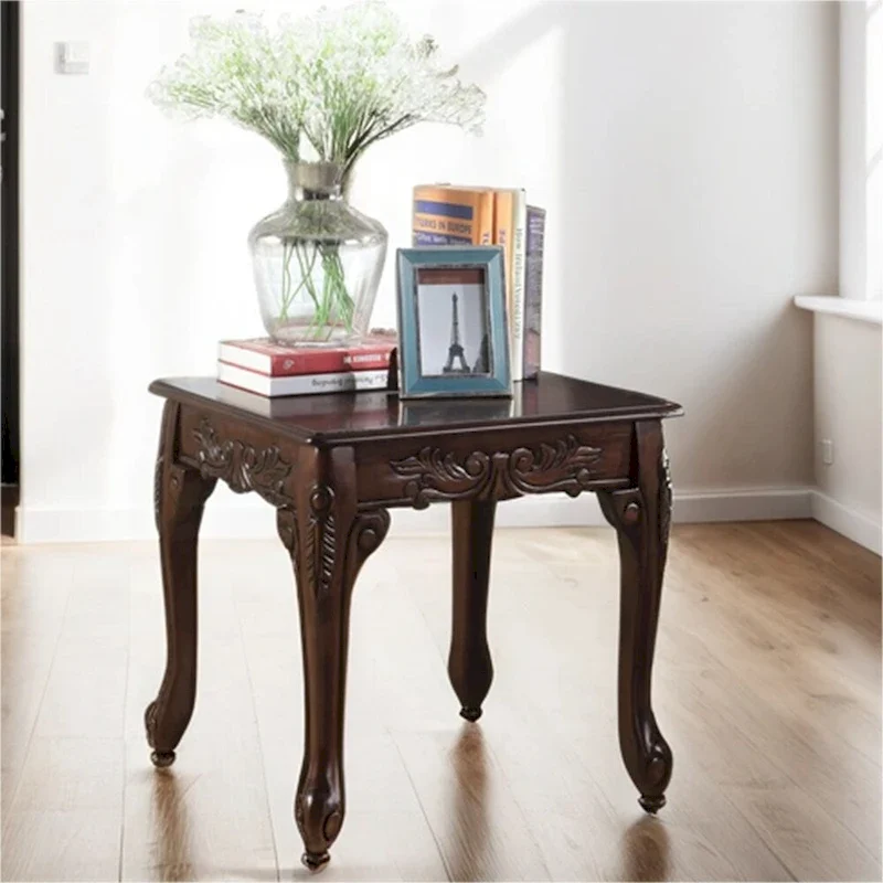 Traditional Wood End Table with Legs