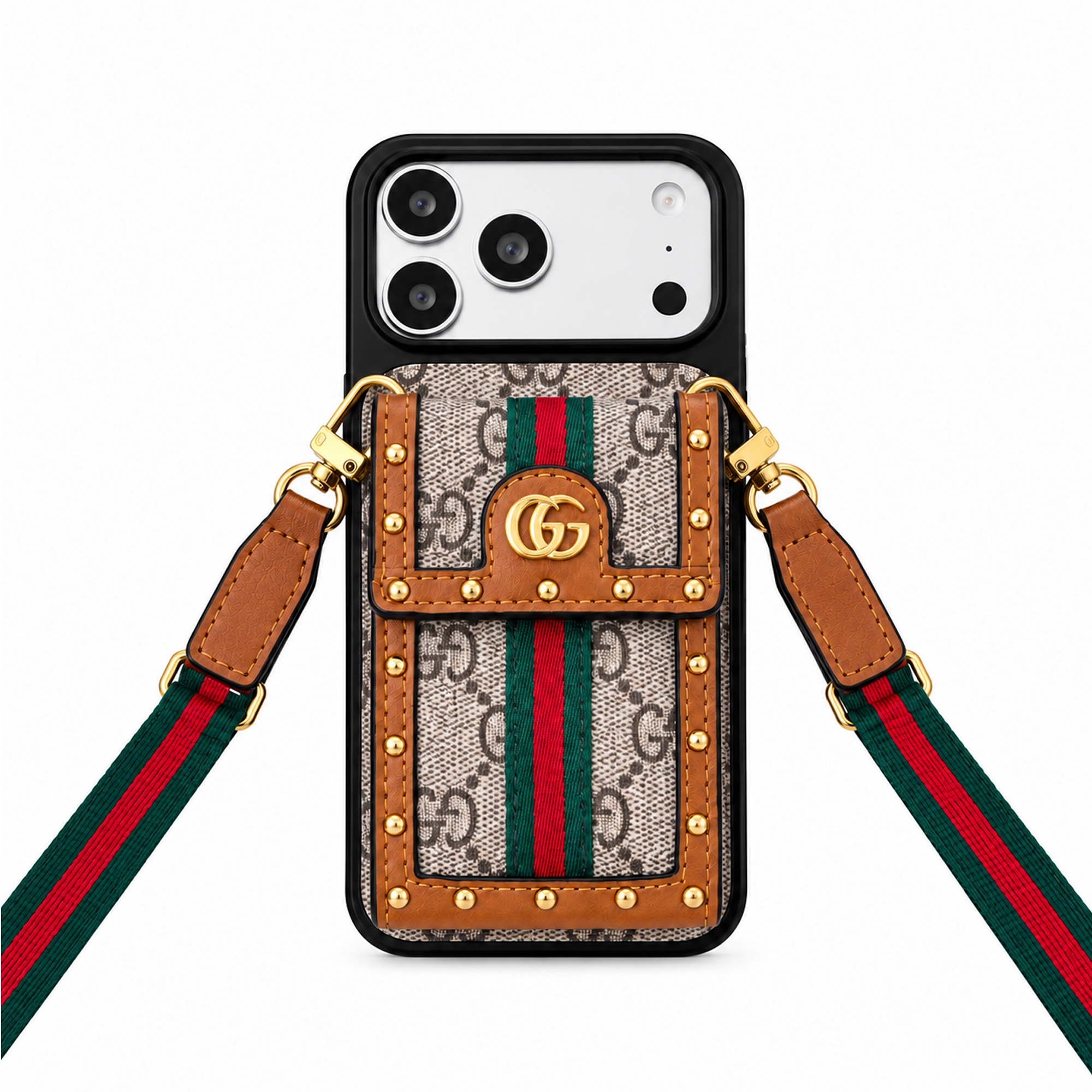LL GG Rivet Trunk 03 Detachable Crossbody Case for iPhone - Vania Cases