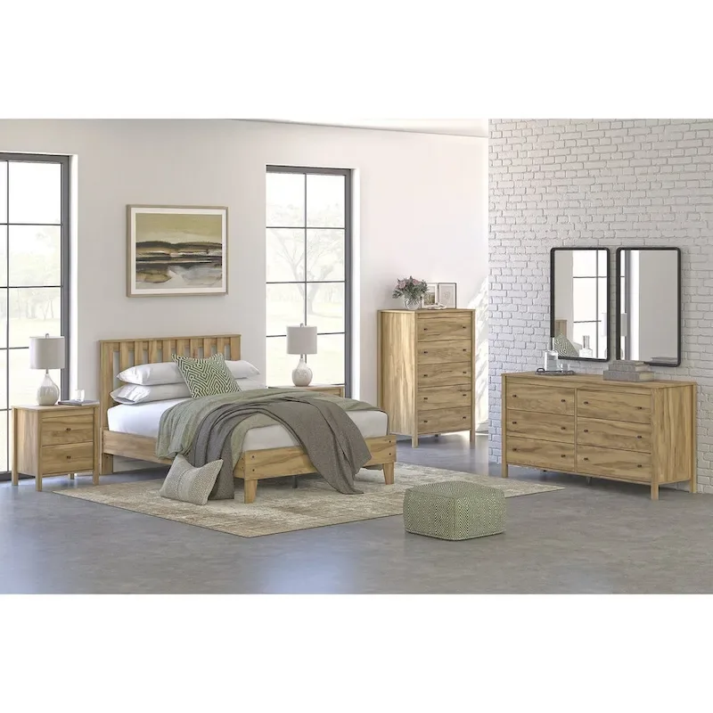 Signature Design by Ashley Bermacy Light Brown Panel Headboard with 2 Nightstands