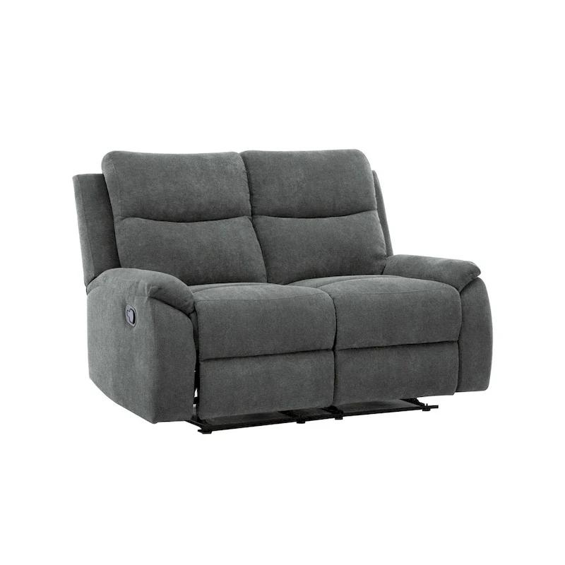 Transitional Faux Leather Reclining Living Room Sofa Set
