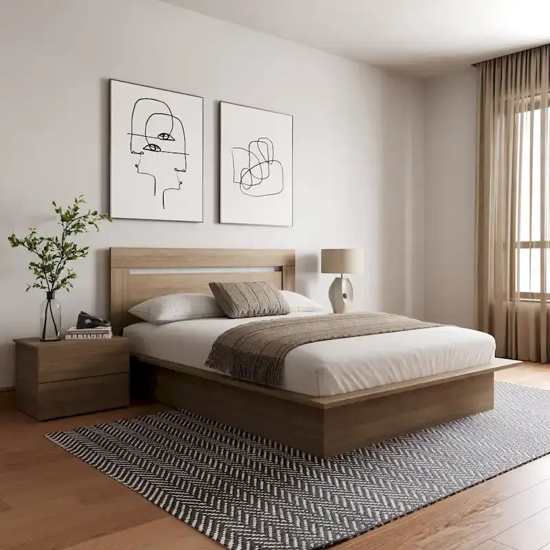 Malibu 4-Piece Bedroom Set with Bed, Headboard, and 2 Nightstands