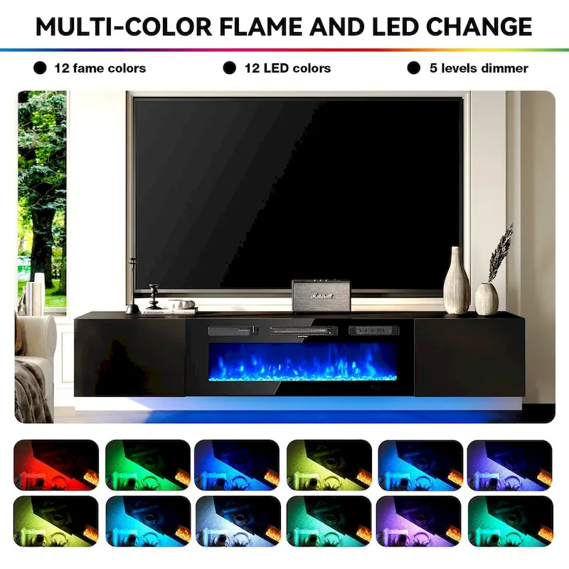 Wall Mounted Fireplace Entertainment Center with 36  Electric Fireplace