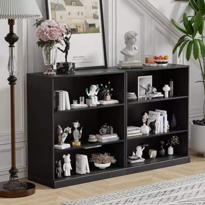 PexFix 36x31x16 Wood Accent Cabinet with Adjustable Shelf Storage Cabinet without Door Black