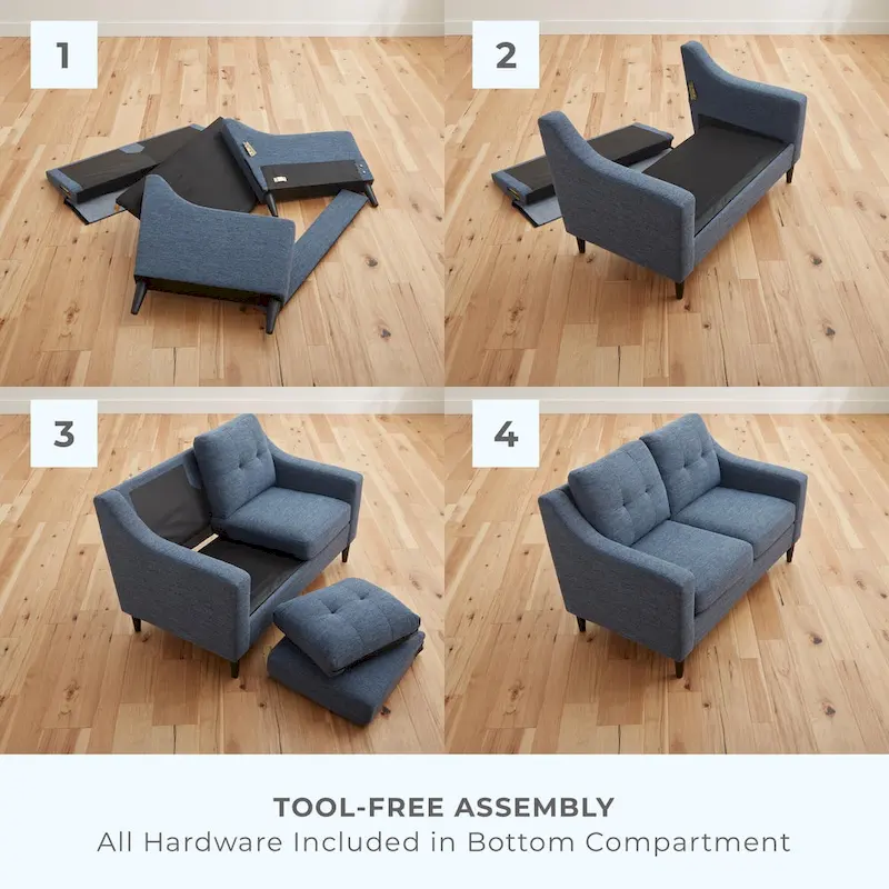 Brookside Ellen 54 Upholstered Scooped Arm Loveseat