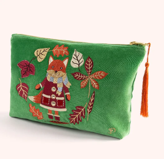 Powder Design Velvet Zip Pouch - Cosy Fox