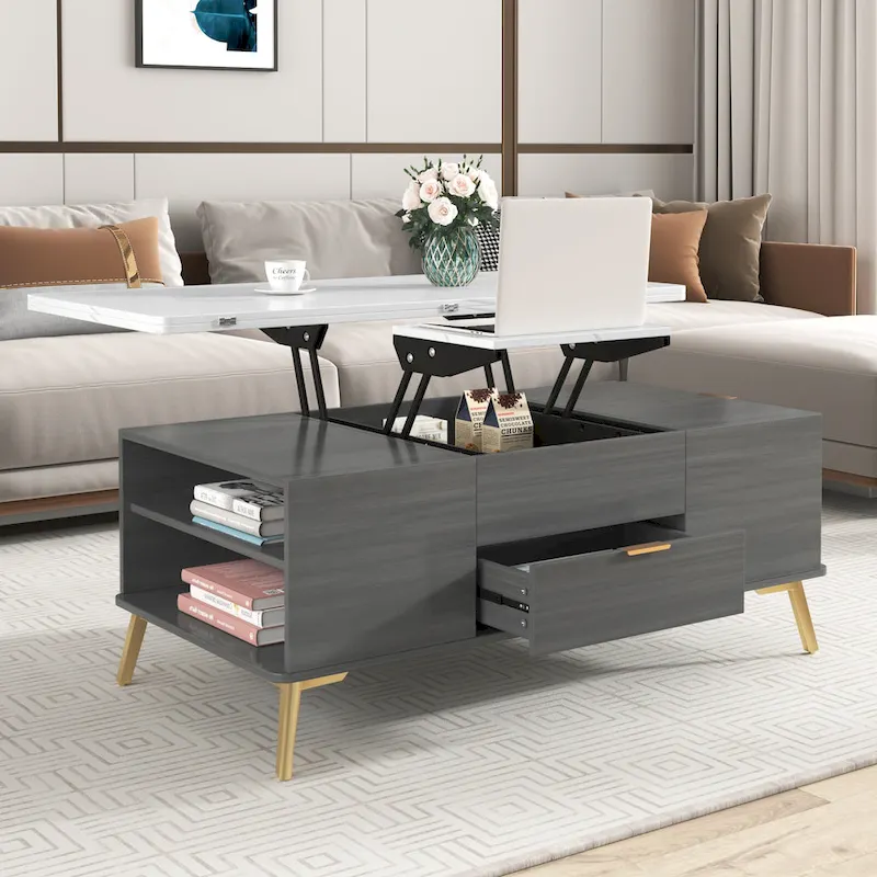 Lift Top Coffee Table Multi Functional Table with Drawers