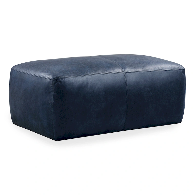 Poly & Bark Denver Leather Ottoman - Full Grain Genuine Italian Leather