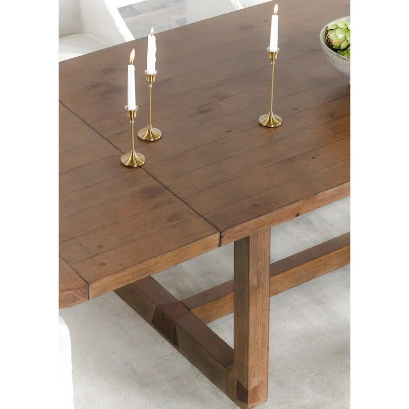 Classic Home Lyra 80-110 Extendable Dining Table in Smoke Brown - 80-110Wx39Dx30H