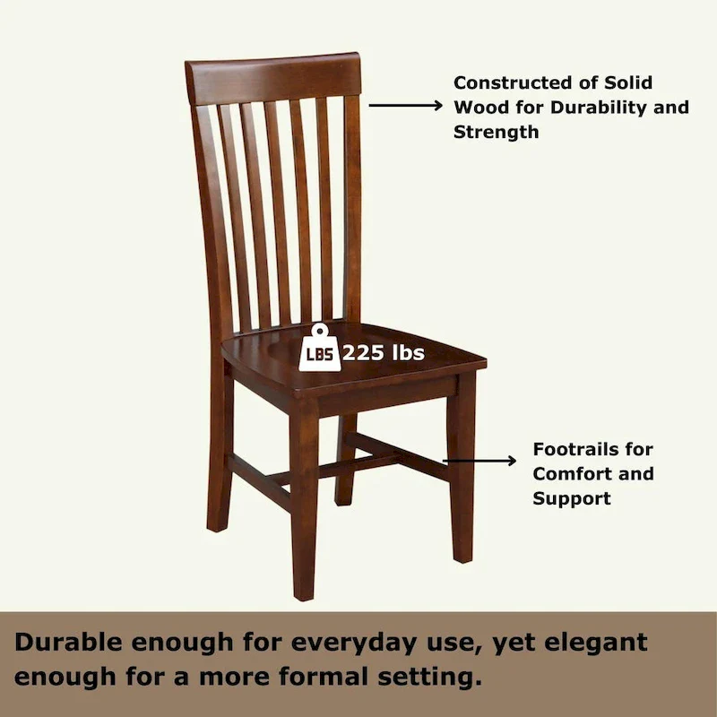 Solid Wood Cosmo Tall Mission Chairs, Set of 2