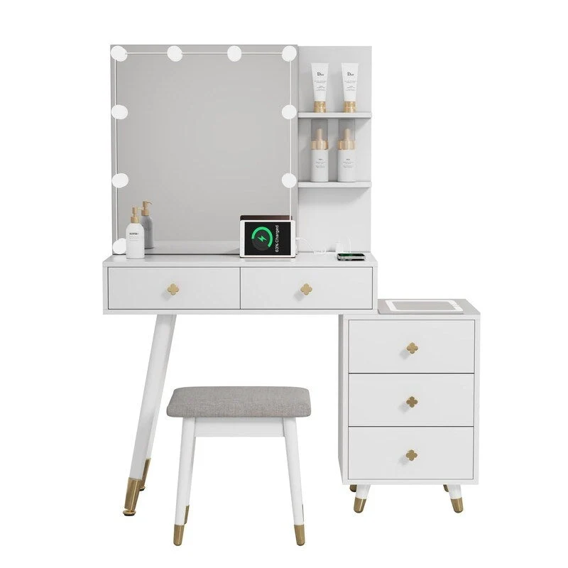 5 drawers Dressing table set with plugs