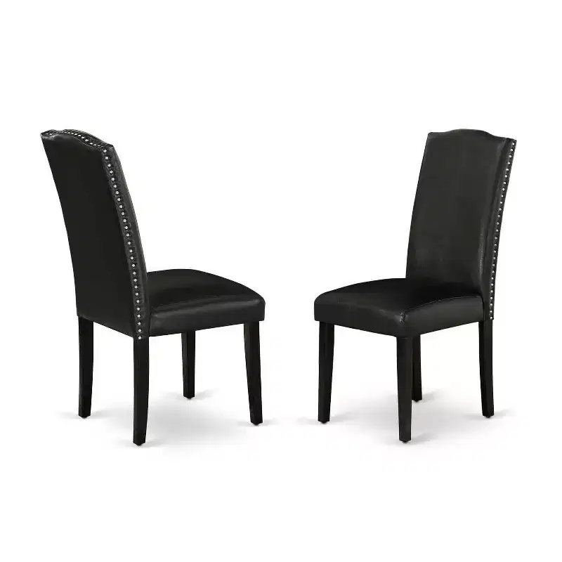 HomeStock 3-Piece Black Finish Rectangular Solid Wood Top with Butterfly Leaf Dining Table Set