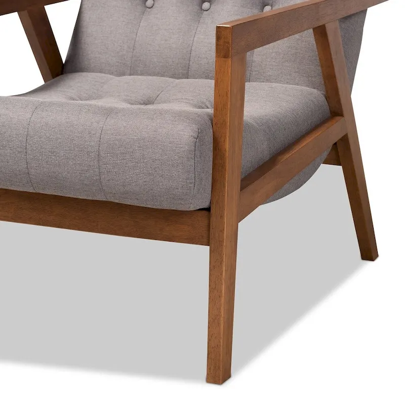 Upholstered Armchair and Footstool Set