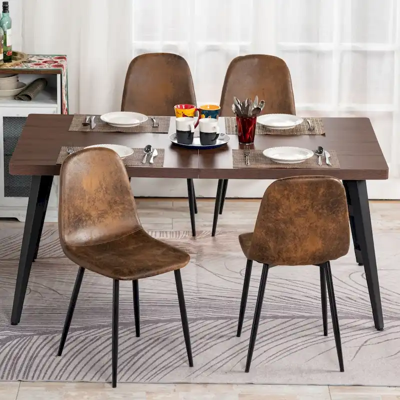 HomyLin Dining Set for 4 with Upholster Chairs, Kitchen Table with 4 Chairs
