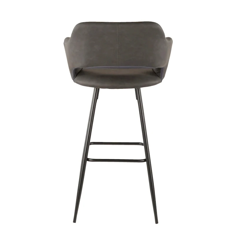 Faux Leather Bar Stools (Set of 2) - N/A