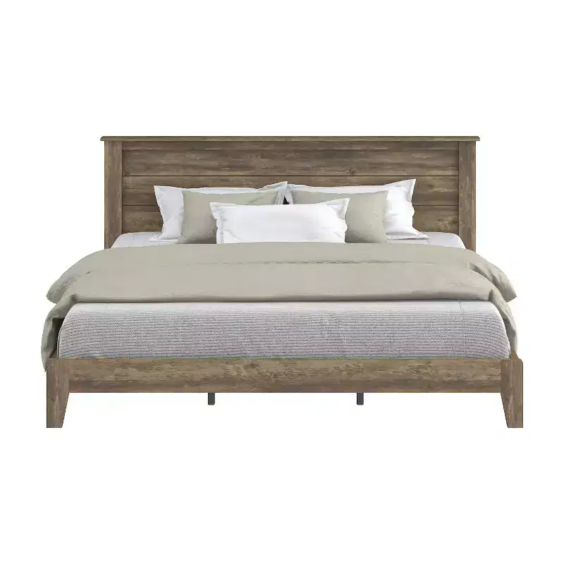 Galano King Tiena Lencia Bed with Headboard  Knotty Oak