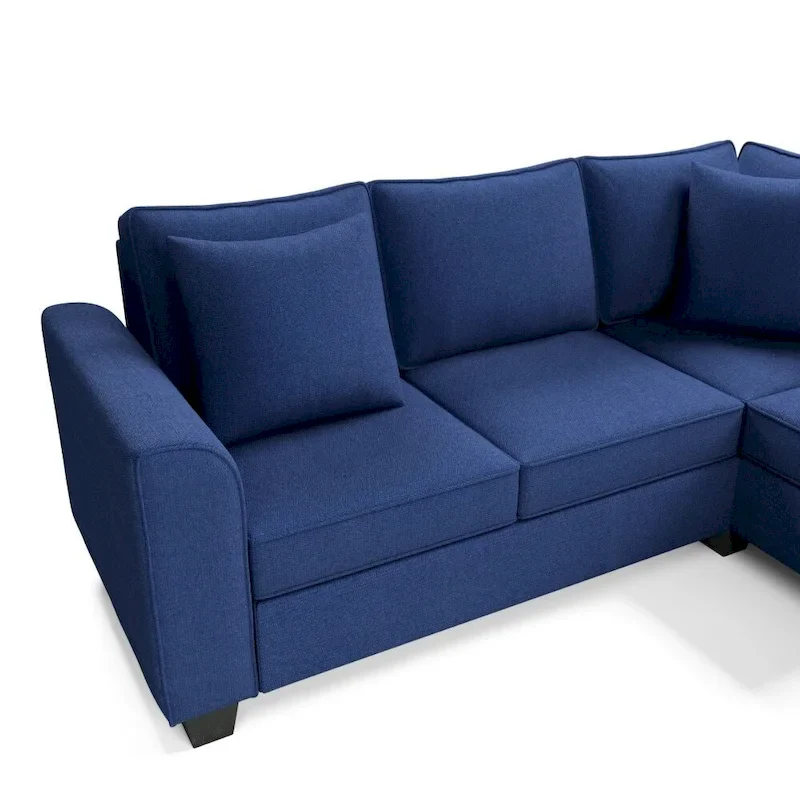 110*86 Sectional Sofa Upholstered Modern English Arm Classic U-shaped Sofa 3 Pillows Included